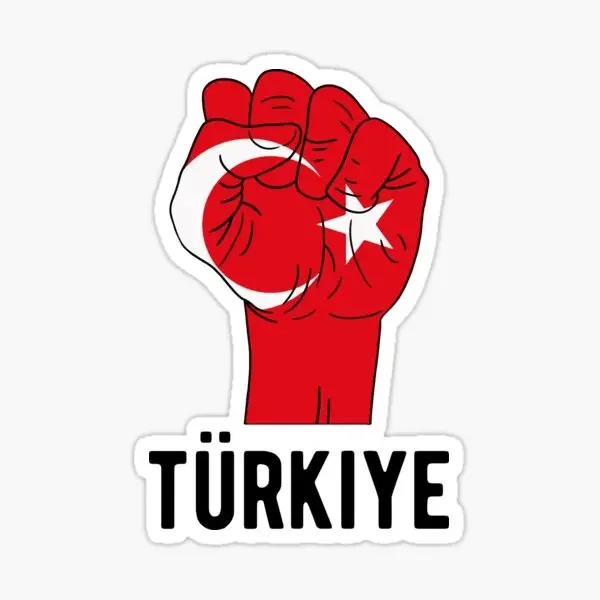 الإبداعية TR Türkiye التركية الذئب العلم شعار ملصق الكمبيوتر المحمول الفينيل نافذة دراجة نارية شاحنة زجاج دراجة خوذة الباب الجدار صائق #2