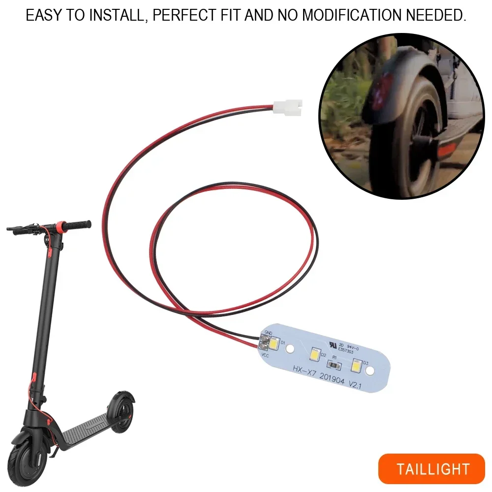 Electric Scooter Rear Tail Light LED Safety Stoplight Waterproof Brake Light Cable for HX X7 X8 E-Scooter Taillight Shell Cover