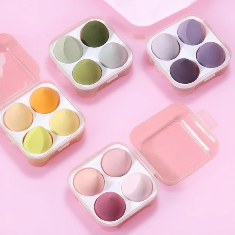 مجموعة إسفنجة مكياج مكونة من 4 قطع، خلاط رطب وجاف، أداة بودرة أساس منتفخة لمستحضرات التجميل، أداة توزيع القطع المشطوف #2