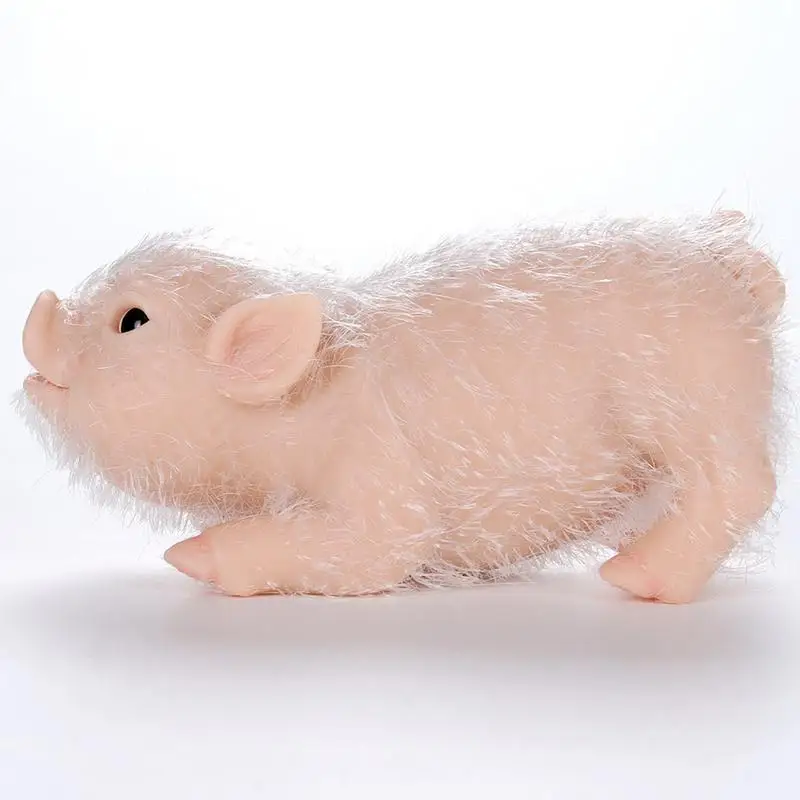 Animales de silicona, cerdos realistas, lindos cerdos, muñeca, juguete completo de ceraletas de silicona, figuritas de animales Reborn suaves, decoración de habitación en miniatura para