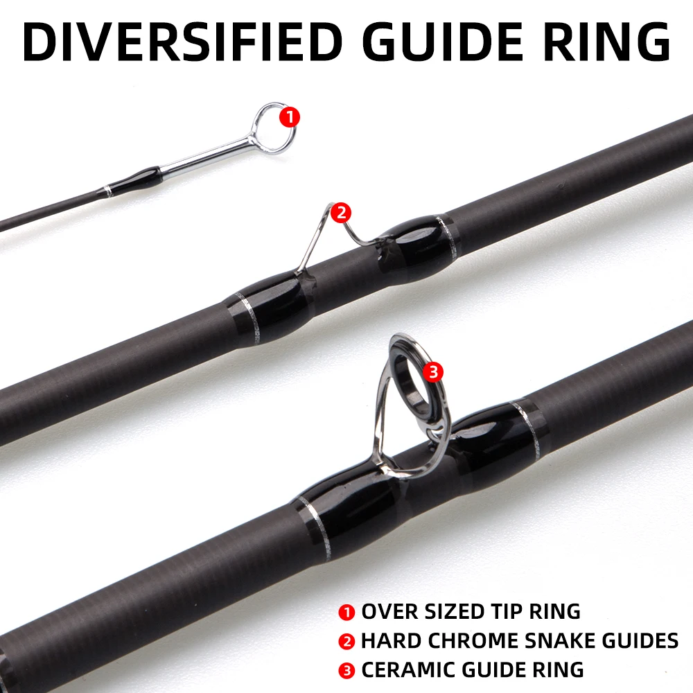 FISHINGFANS Lachsfischrute 9FT 2,7M 5/6 # Korkgriff 4-teilige Fliegenrute aus Kohlefaser für See und Fluss 36T – Detail 3