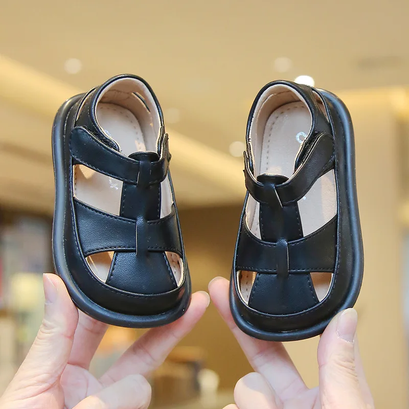 Summer New Kids Roman Leather Sandals Toddler Boys Girls Beach Shoes Children\'s Casual Shoes Fashion Flats