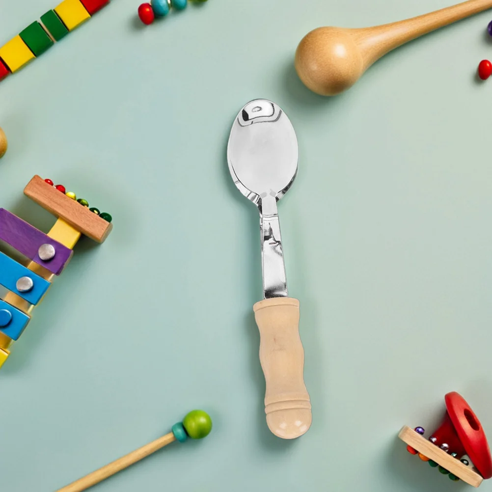 

2Pcs Musical Spoons Metal Percussion Instrument Folk Style Durable Hand Percussion Rhythmic Spoon Instrument Baby Musical Toys