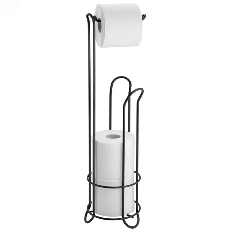 

Floor Standing Paper Roll Towel Holder Stainless Steel Stand Organizer Toilet Paper Rack Bathroom Hardware Vertical Storage Bask