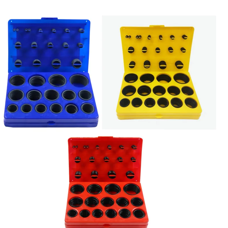 

Черное резиновое кольцо, 30 размеров, нитриловое уплотнительное кольцо, уплотнительная шайба, уплотнительное кольцо NBR, прокладка, красный/синий/желтый, ассортиментный набор, коробка