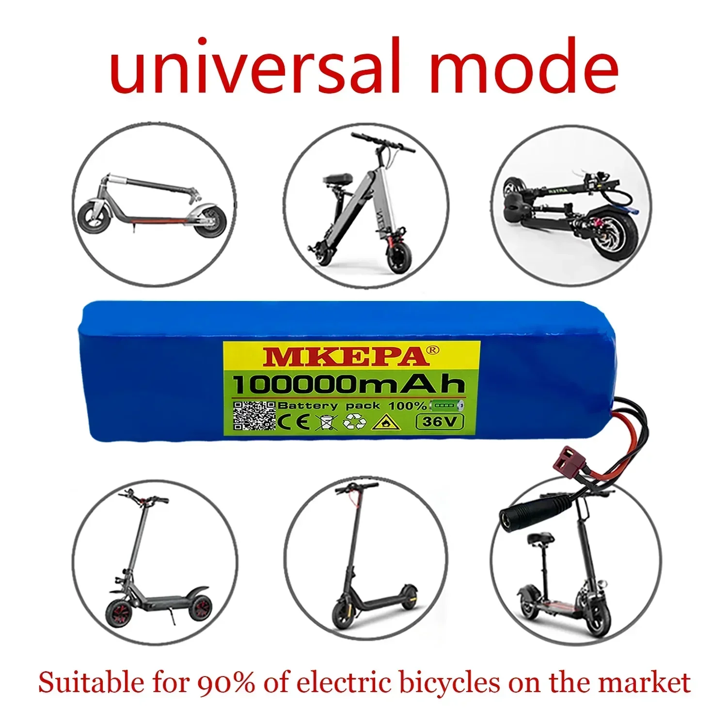 36V 100Ah 18650 Rechargeable Lithium Battery Pack 10S3P 1000W Power Modified Bicycle Scooter Electric Vehicle with BMS