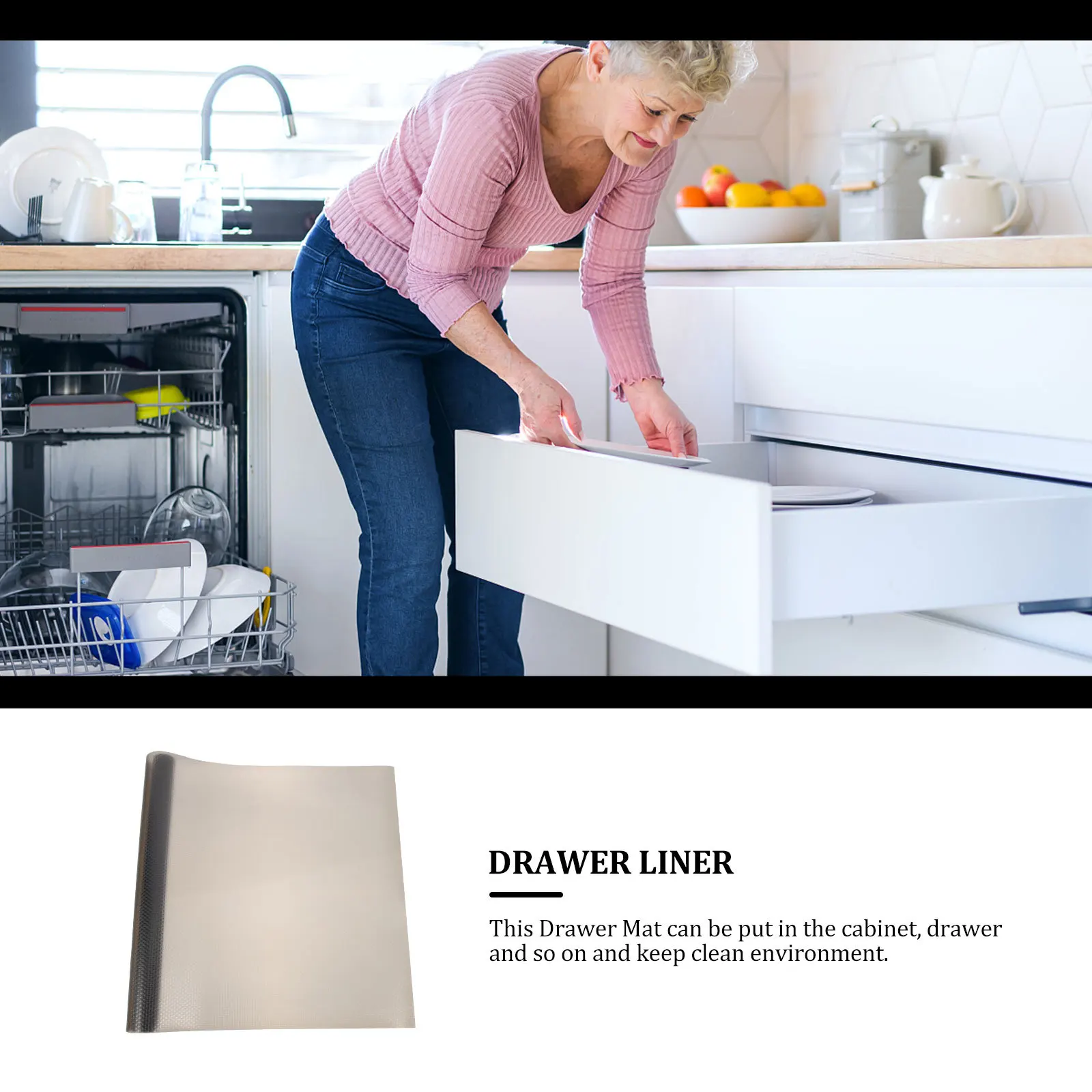 

1 Roll Waterproof Drawer Mat Thick Anti-Scratch Heat-Resistant Cushion Practical Cabinet Liner Non-Slip Table Protective Mat