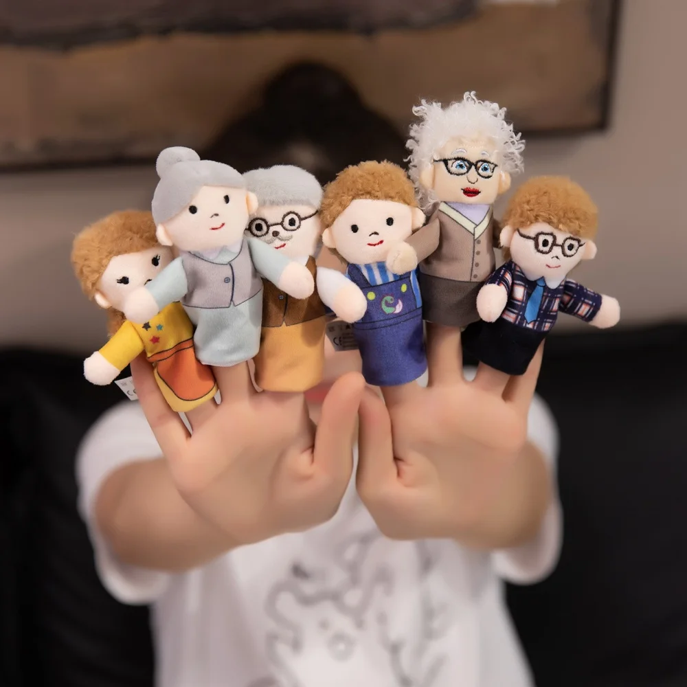 Creative Hand Puppet Plush Toy Cartoon Fairy Tale Family  Mushroom House Castle Series Doll  Educational Interaction Gift