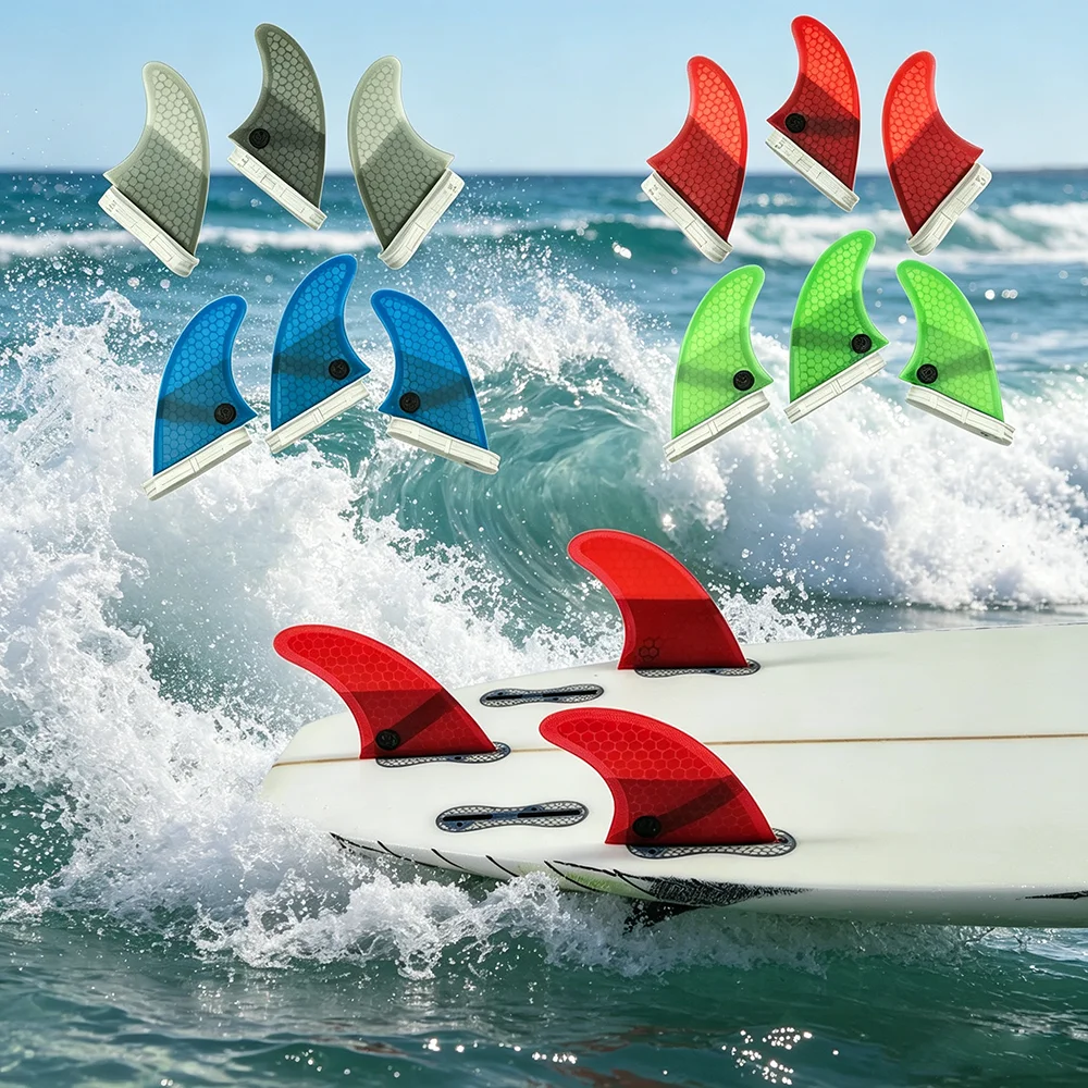 ailerons-de-planche-de-surf-uk21-tri-fins-upsurf-fcs-2-en-fibre-nid-d'abeille-type-thruster-pour-stabilisateurs-de-surf-shortboard