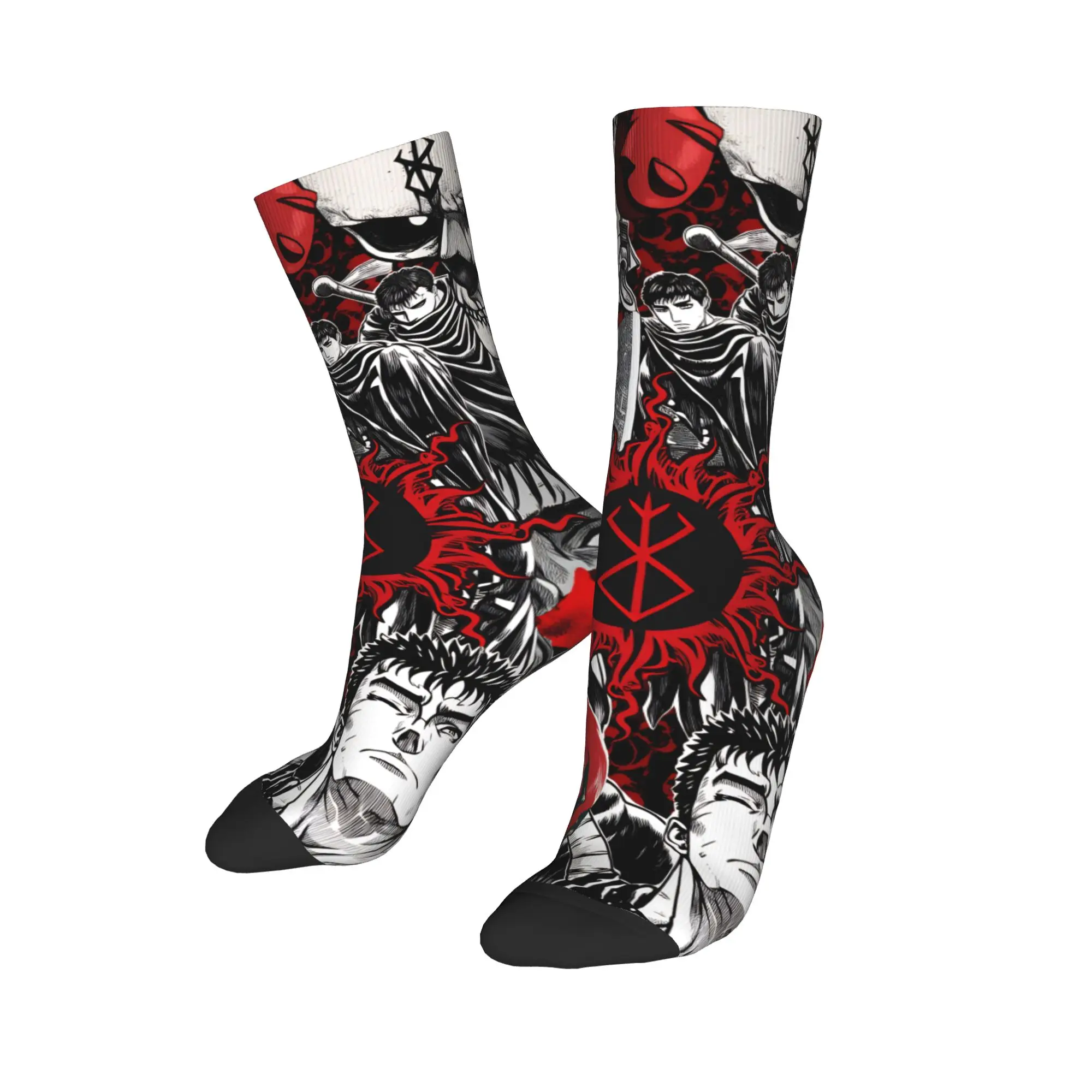 Anime Berserks Guts Socken Retro Strümpfe Männer Weiche Atmungsaktive Lauf Socken Winter Benutzerdefinierte Anti Bakterielle Socken – Detail 2