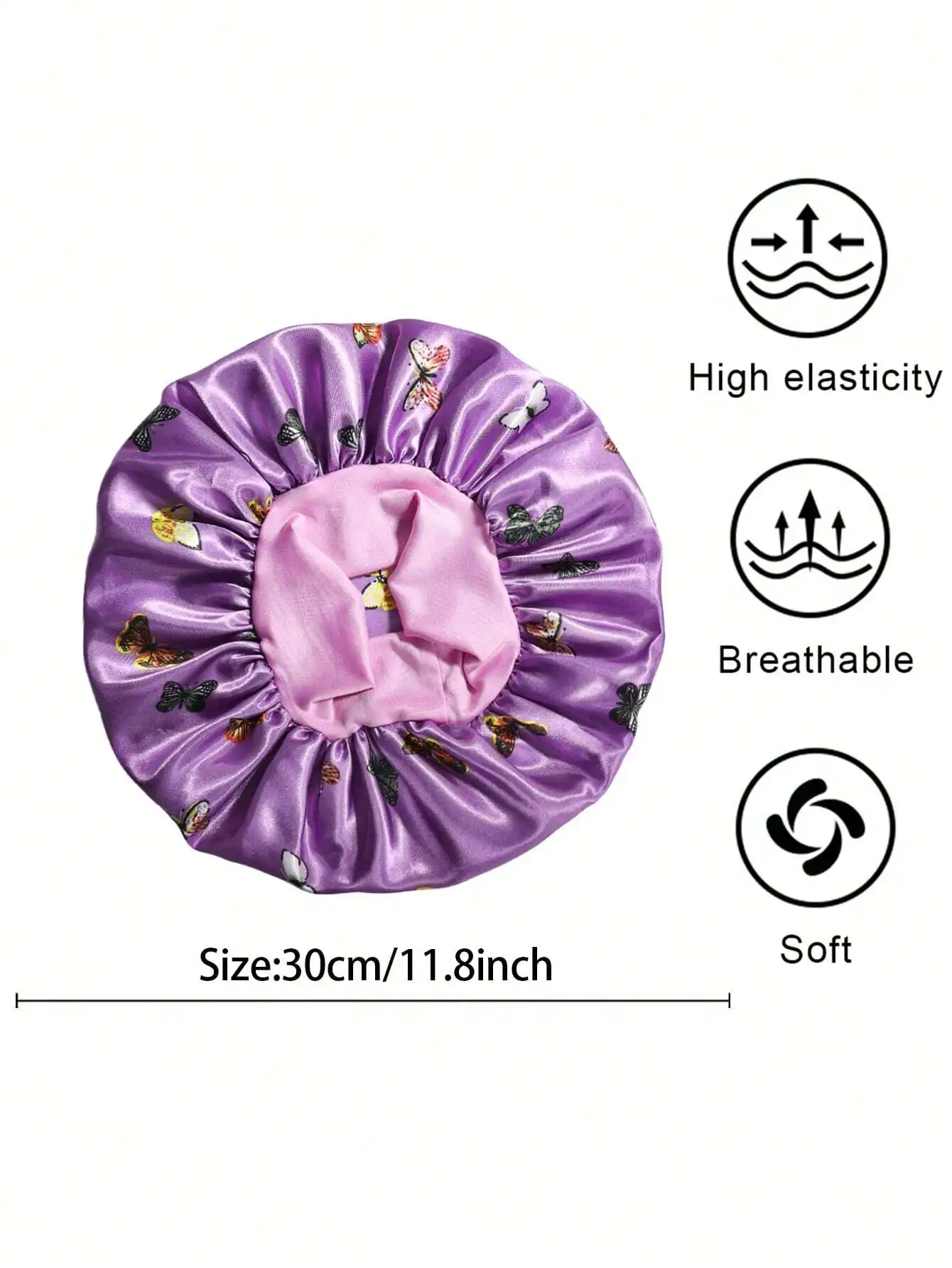 1 cuffia a tesa larga stampata per bambini, copricapo elastico e confortevole per l'uso quotidiano e il sonno