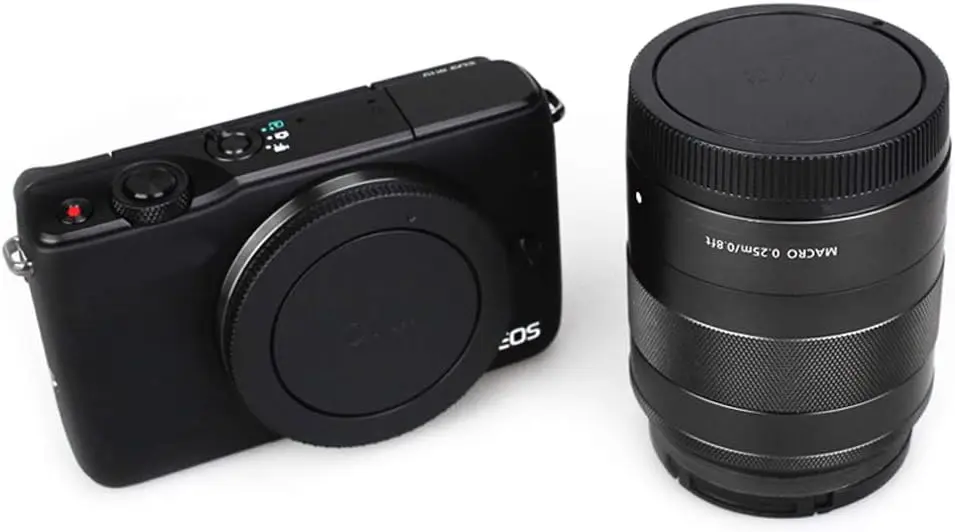 Body Cap and Rear Lens Cap Cover Kit for Canon EOS M50 M50 Mark II M5 M6 M6 Mark II M200 M100 EF-M Mount (2 PACK/lot)