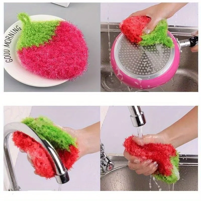 

3 шт. красочные салфетки для мытья посуды - высокопоглощающие кухонные полотенца из полиэстера для чистки, с яркими узорами окрашенной пряжи