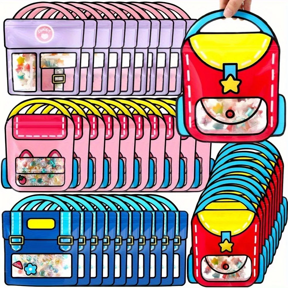20/40/100 Bolsas de Plástico Transparentes con Asa Superior - Regalos para Cumpleaños, Regreso a Clases, Baby Shower, Regalos para Clases, Regalos de Agradecimiento - Venta al por Mayor