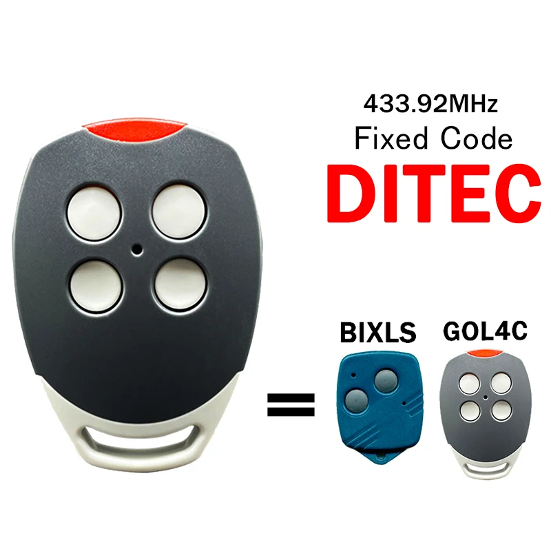 For Garage DITEC GOL4C BIXLS Remote Control for Gate 433MHz Fixed Code Garage Control Duplicator Door Commands