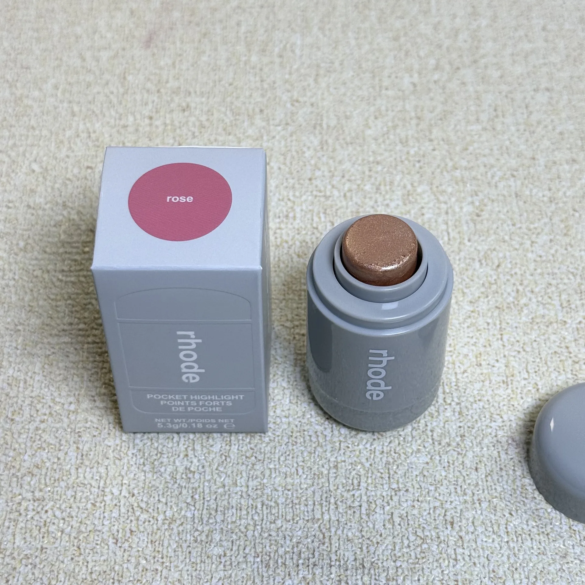 Rhode Highlight Stick Glänzender Feiner Gloss für Wangenknochen Vier Farben Wangen-Aufheller Bronzo Ssunlight Pearl Rose Lippenstift Make-up