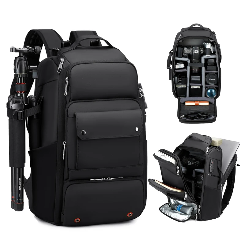 Multi-functional professional photography backpack large-capacity anti-theft camera bag waterproof for Canon Nikon Sony.