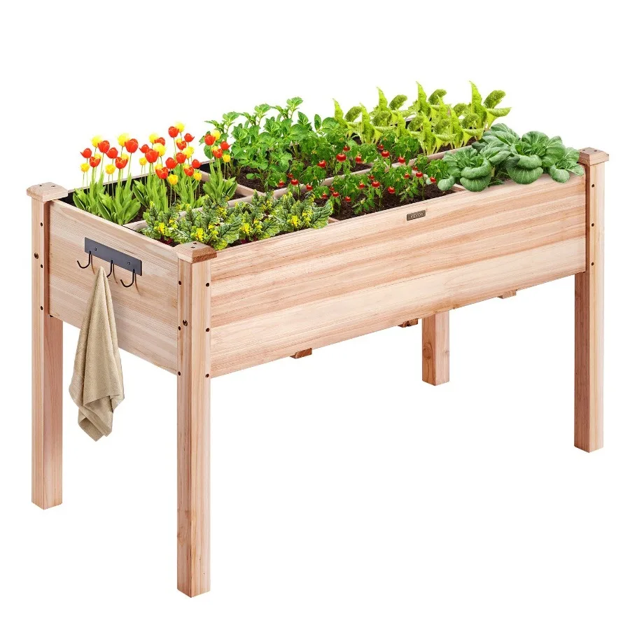 

Wooden Raised Garden Bed Planter Box 47.2x22.8x30 Flower Vegetable Herb