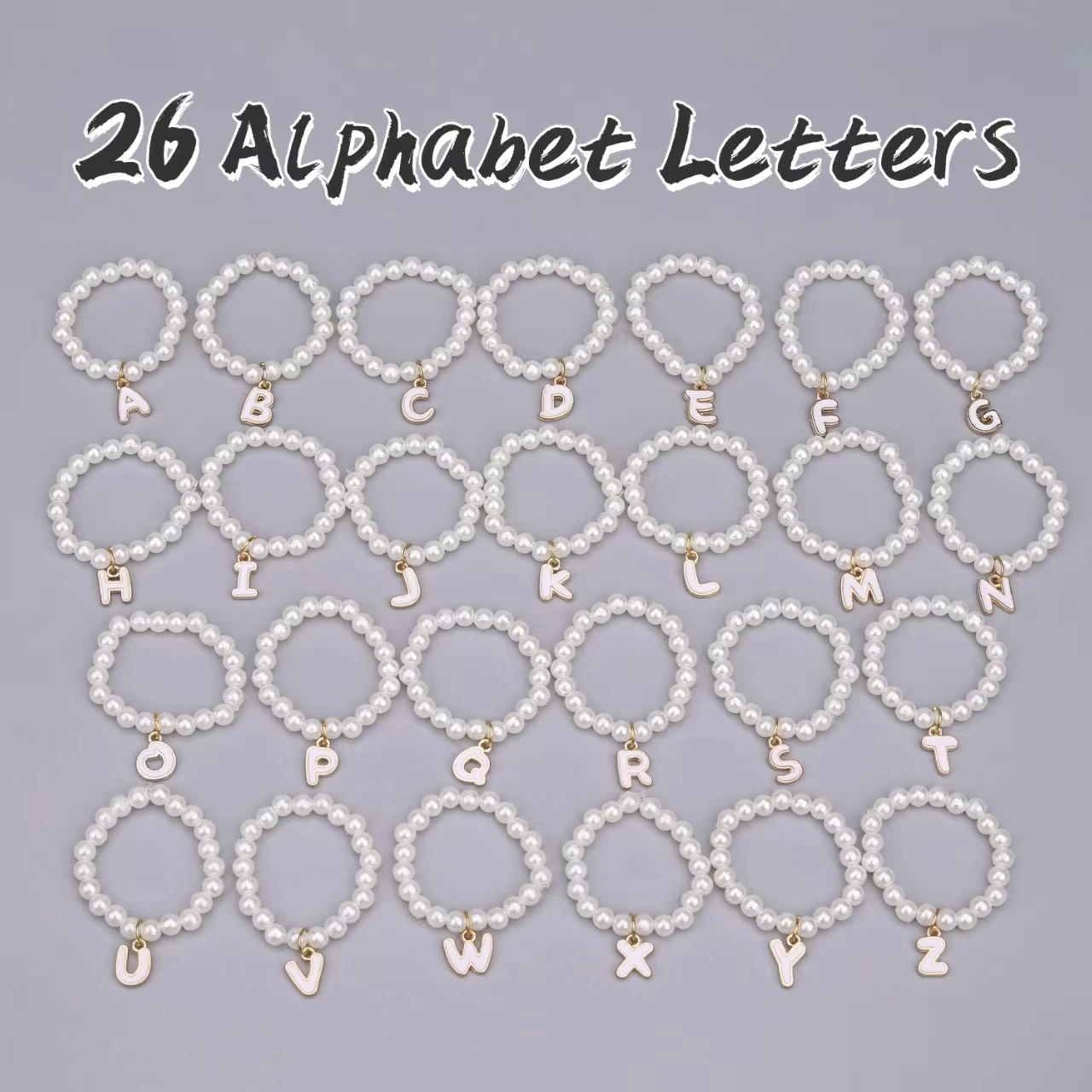 Pearl Necklace with 26 Alphabet Letters Compatible with Labubu Mini 4.0 4th Generation