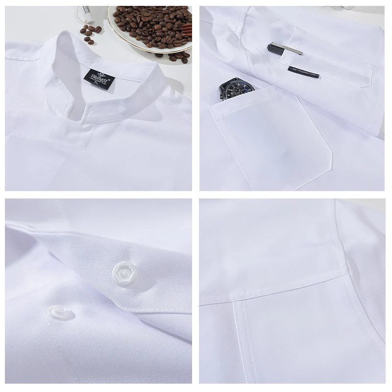 ملابس عمل طاه تقديم الطعام للرجال بأكمام قصيرة ملابس خدمة الطعام فندق مطعم مقصف الخبز المعجنات المطبخ كوك موحدة