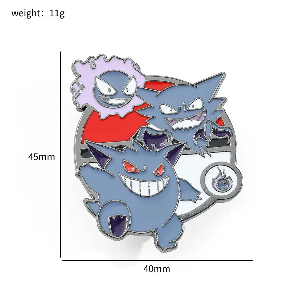 Pokemon Enamel Brooches Anime Pokémon Pikachu Charmander Gengar Eevee Mewtwo Cute Action Figure Model Metal Badges Lapel Pins