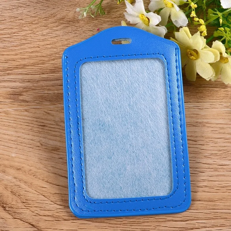 PU Leather ID Badge Holder Pass Chest ID Badges Cover Case Pass Staff Work Card Sleeve Badges Sleeve for Employees Nurses