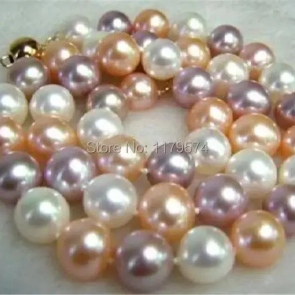 DIY New 8MM South Sea Multi-Color SHELL PEARL NECKLACE 18 \