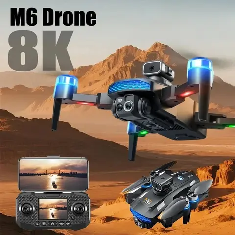 Original M6 GPS Drone 4K Professional 8K HD Camera With Screen Remote Control Brushless Motor Avoidance Foldable Aircraft Toys