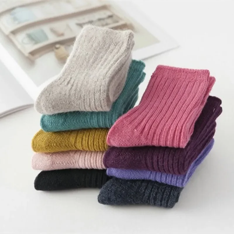 6Pairs/Lot Winter Children Thick Socks Warm Wool Kids Baby Socks 2-12Years