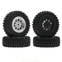 E7CE 70mm Rubber Tyre with Metal Wheel Rims Rubber Tires Replacement for MN90 MN91 MN99 MN99S 4 Pcs Black/Silver