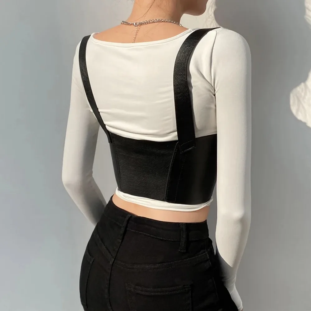 Mode Cummerbunds Verstelbare Gesp Zwart Pu Lederen Riem Dames Bustier Meisje Punk Street Taille Korset Shaper Accessoires