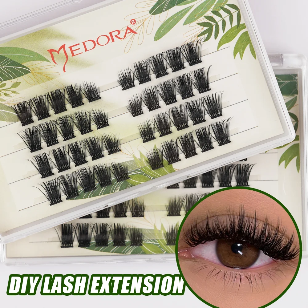 

MEDORA DIY 40 Volume Heat Bonded Cluster Lashes Individual Lashes Natural Segmented Eyelashes Bundles Wispy Lashes Cluster
