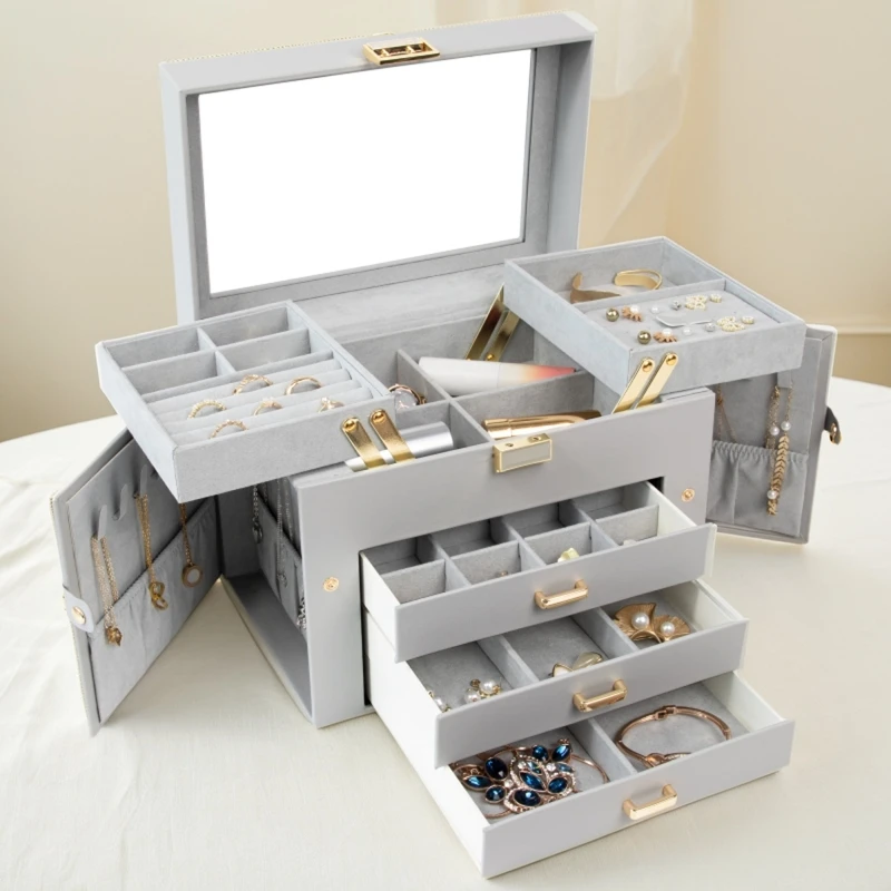 

Drawer Jewelry Storage Boxes Necklace Earrings Jewellery Display Case Ring Bracelet Jewelry Organizer Valentine’s Day Gifts Box