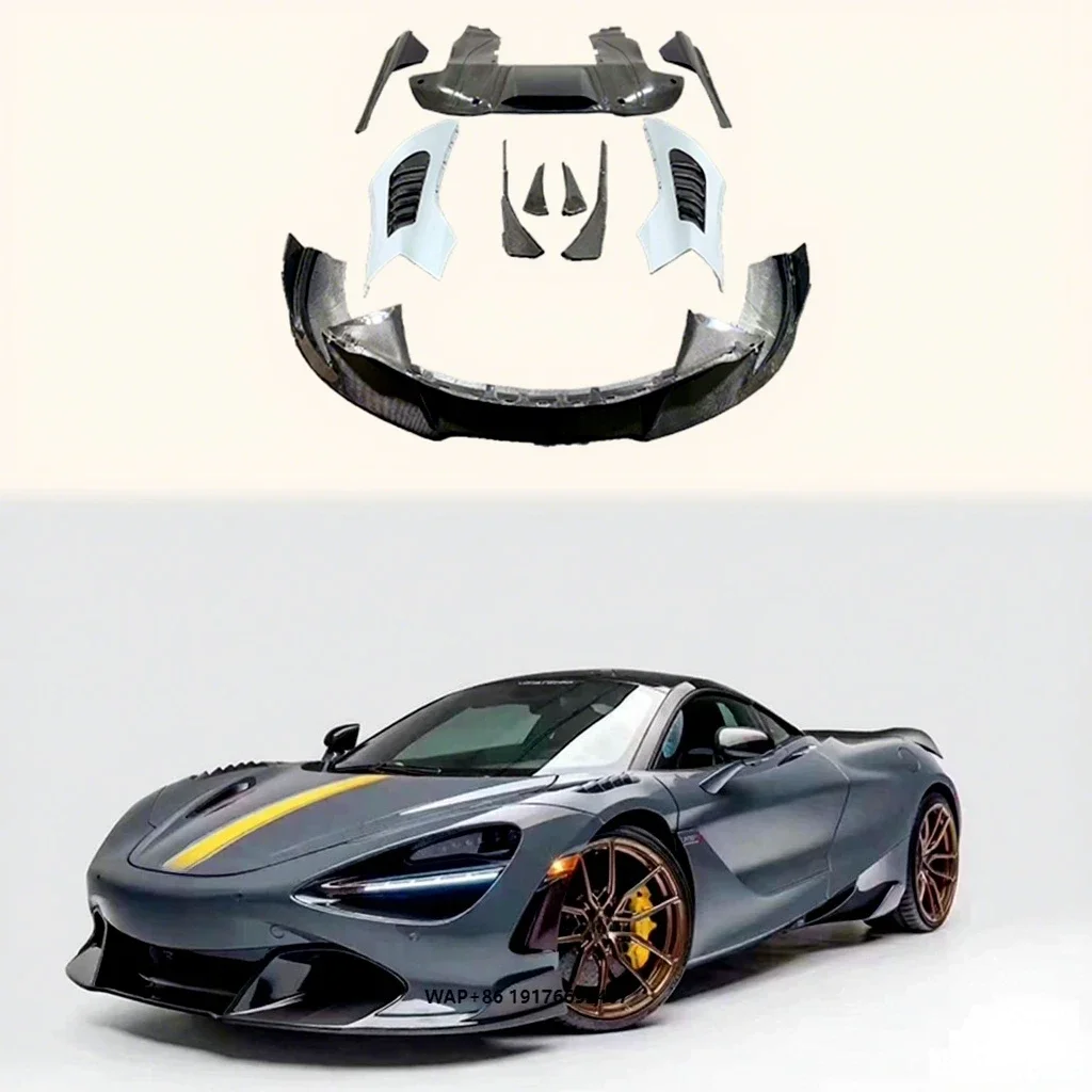 KQX For Mclaren 720S Carbon Fiber VT Style Body Kits 10pcs FL/RL/DIF/HOOD/KITS