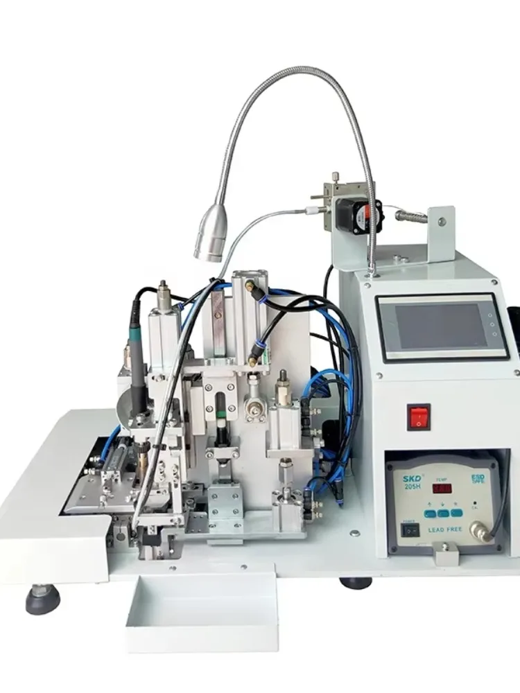 Electronic Products Machinery Semi Automatic Wire Cutting  Stripping Soldering Machine