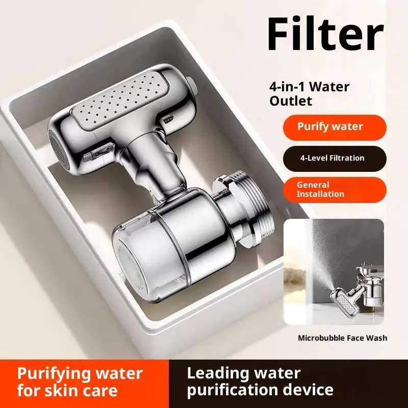 Faucet Aerator 1080 Degree Rotation With Filter And 4 Modes Metal Extender For Kitchen And Bathroom Sink Water Saver