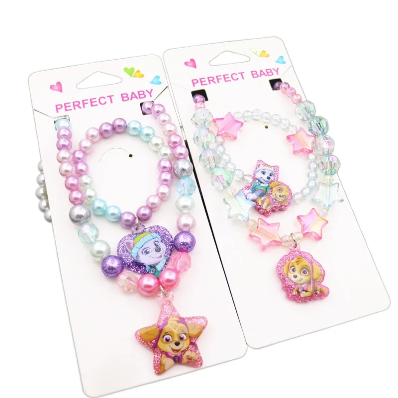 2022 Paw Patrols Cartoon Children Kid Hairpin Hair Accessories Sweater Necklace Bracelet Girl's Gifts Jewelry for Birthday Gift