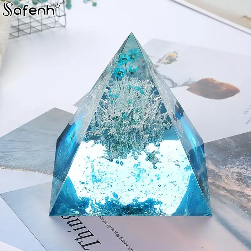 1pcs DIY 20mm-60mm Pyramid Crystal Epoxy Resin Mold Pyramid Triangle Quicksand Silicone Mold  resina epoxi transparente