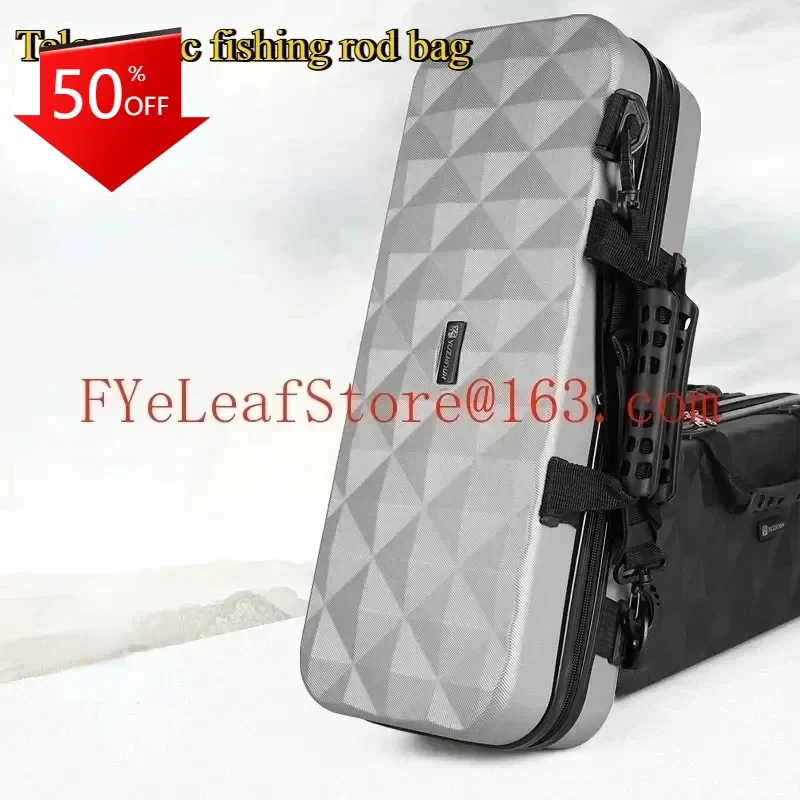 

box Hard Shell Mini Bag Waterproof Telescopic Fishing Rod Bag