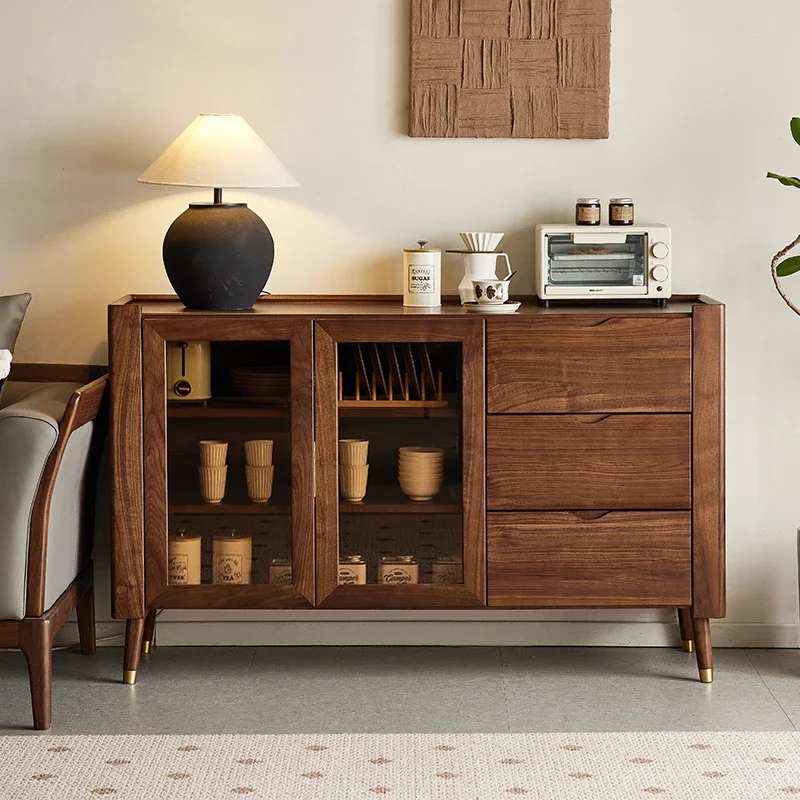 

LD6North American black walnut side cabinet Nordic simple solid wood home restaurant storage locker