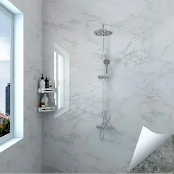 50cm White Glossy Marble Self-adhesive Waterproof Wallpaper Peel and Stick Oil-proof Sticker Furniture Renovation Stove Sticker