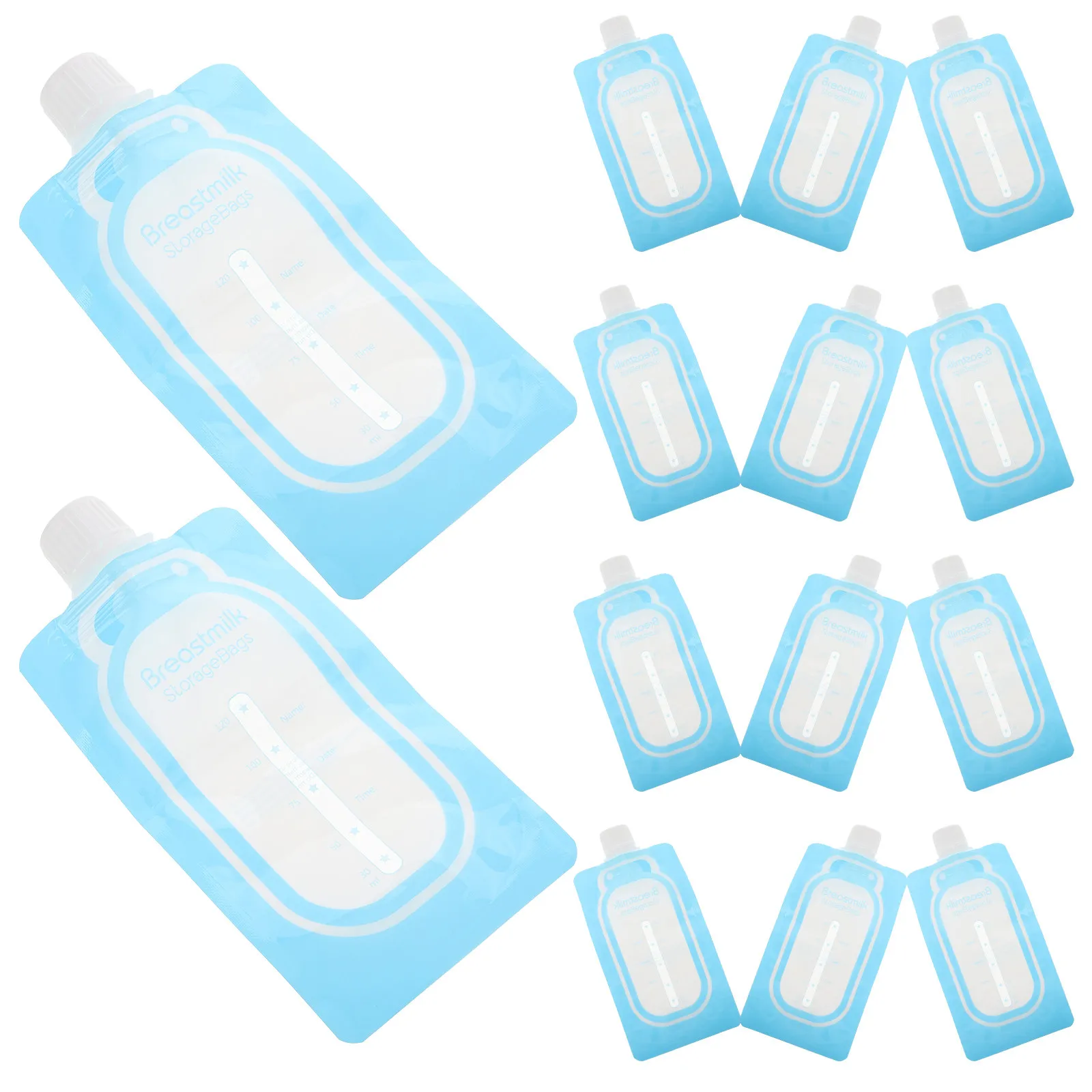 22Pcs Breast Storage Bags For Nursing Mother Heavy Duty Leak Proof Self Standing Measurement Scale Pumping