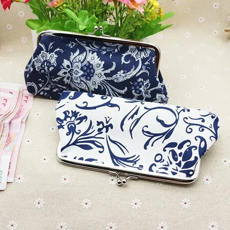 Women Wallet Ethnic Printed Long Coin Purse Vintage National Wallets Card Holders Hasp Printing Creative Clutch Bag Carteras