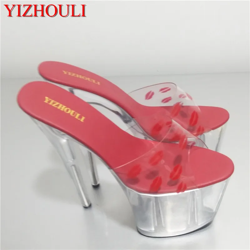 

20cm high-heeled crystal stiletto sandals, fashion for model stage pole dancing performance catwalk show dance shoes