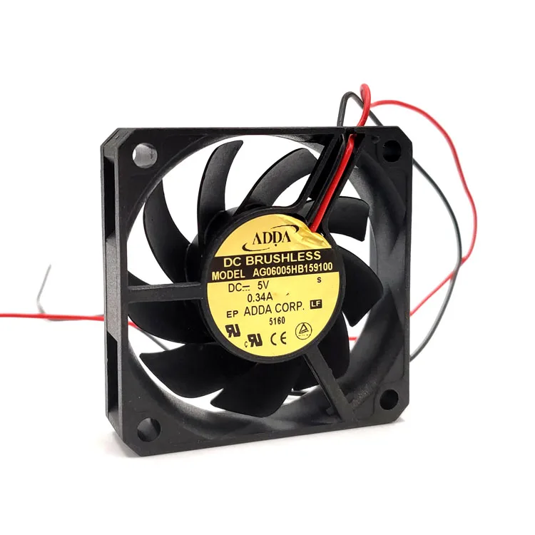 ADDA AG06005HB159100 DC 5V 0.34A 60x60x15mm 2-Wire Server Cooling Fan