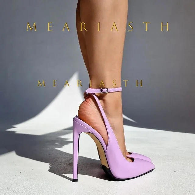 

12/10/cm Black Red Patent leather Ankle Strap Sexy Shallow Stiletto Pumps Women Pointed Toe Thin High heel Wedding Party Shoes