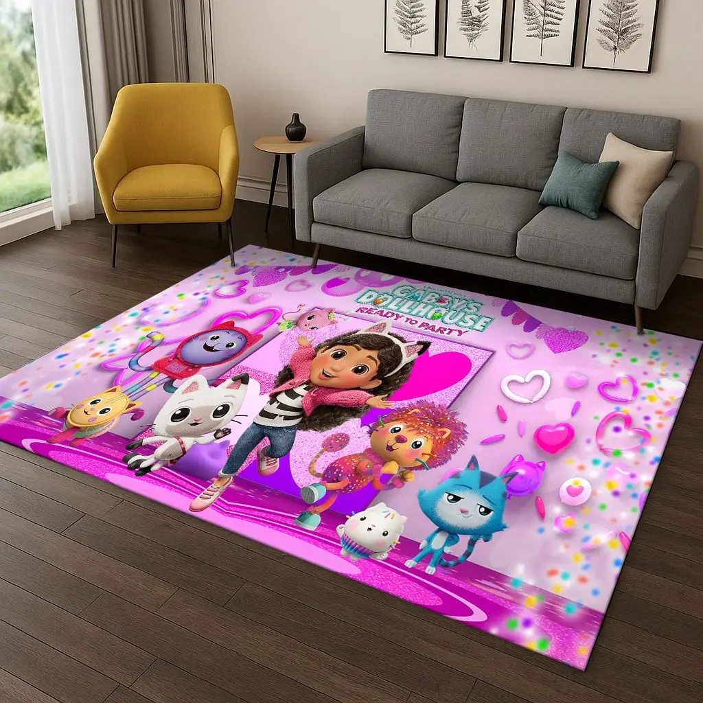 سجادة فتاة كرتونية لطيفة لبيت الدمى من Gabbys لغرفة النوم وغرفة المعيشة وأريكة ممسحة ديكور منزلي، سجادة منطقة ألعاب الأطفال هدية مضادة للانزلاق #1