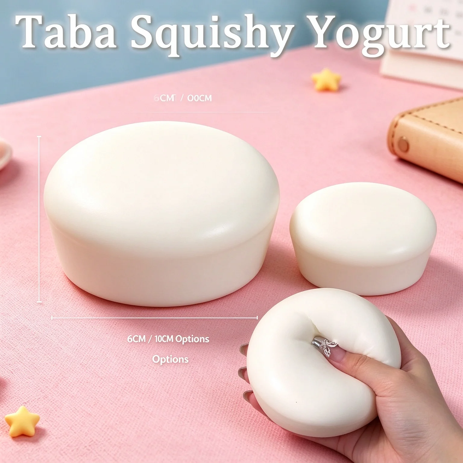 Taba Cute Squishy Yogurt Cake Bread Slow Rising Stress Relief Sensory Fidget Squeeze Toy Soft 6 10cm Gifts for Adults