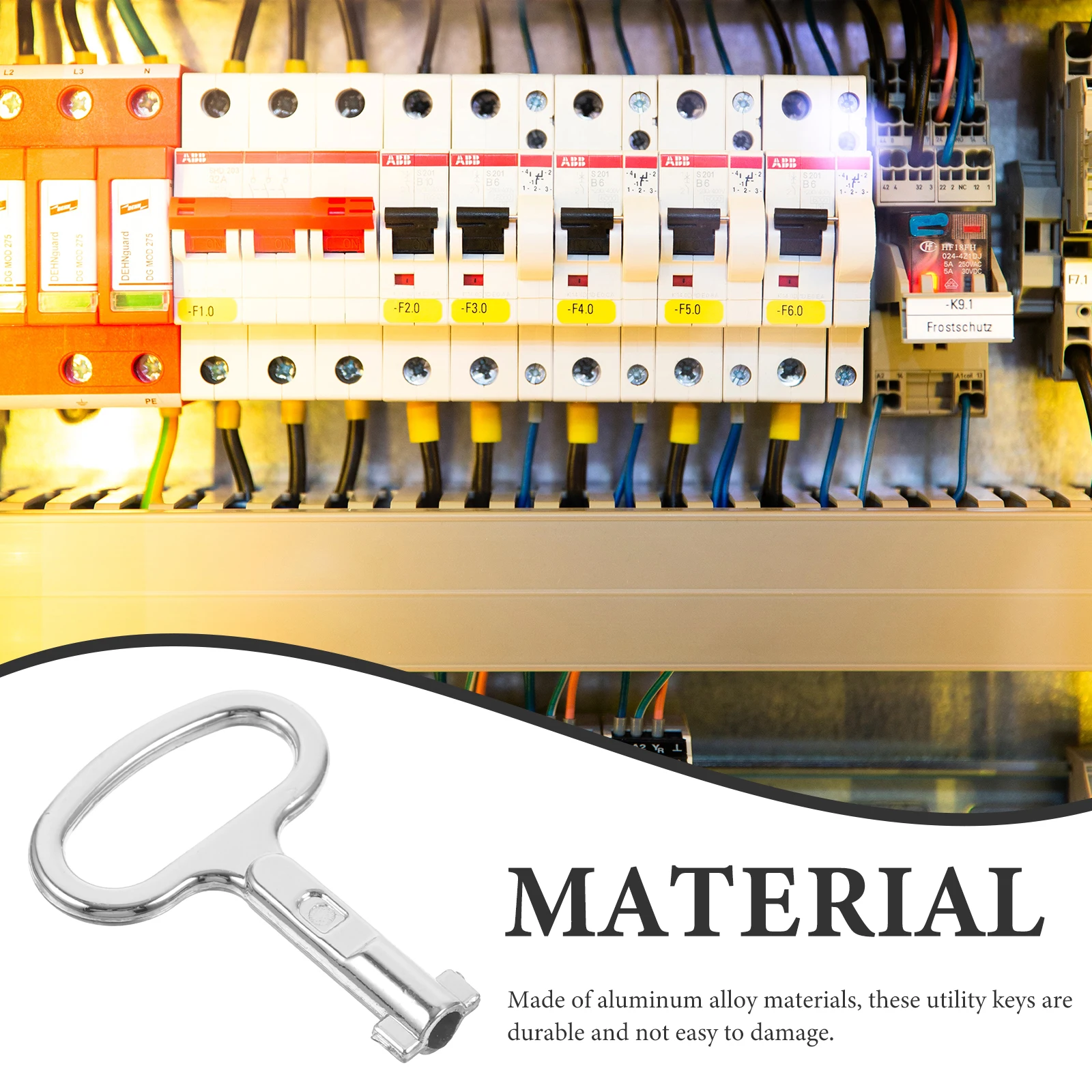

6pcs Electric Box Key Aluminum Alloy Utility Keys Water Gas Valve Tool Meter Lock Cabinet Radiator Bleed Vent Plumbing Hand