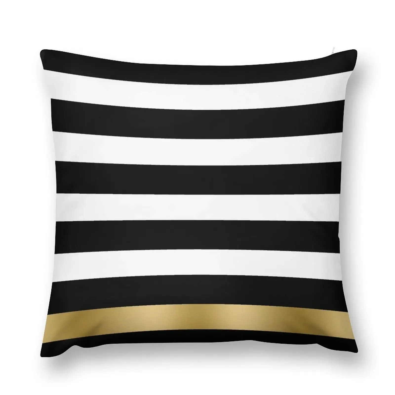 Black White And Gold Stripes Throw Pillow Cushion Cover autumn decoration Decorative Cushion pillow